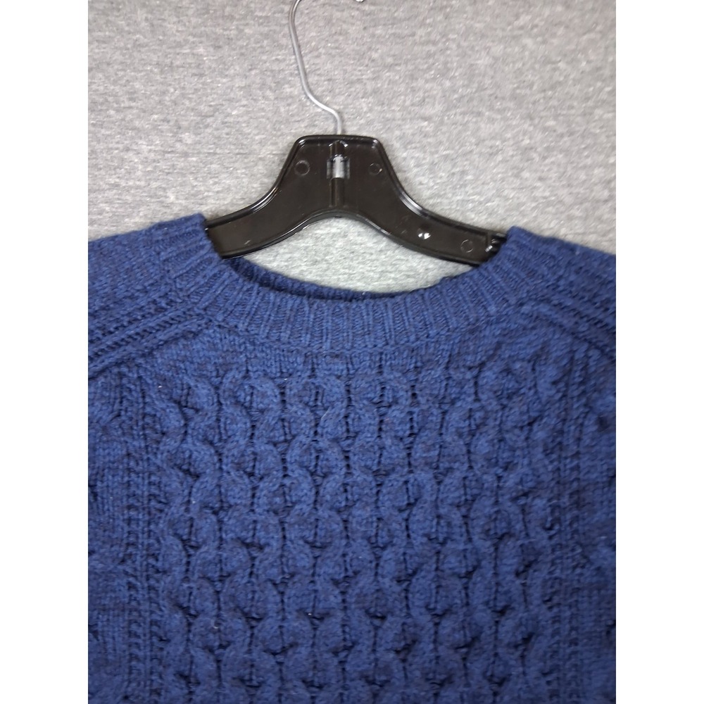 Universal Threads Womens Sweater S Blue Honeycomb Chunky Knit Wool Blend Crop